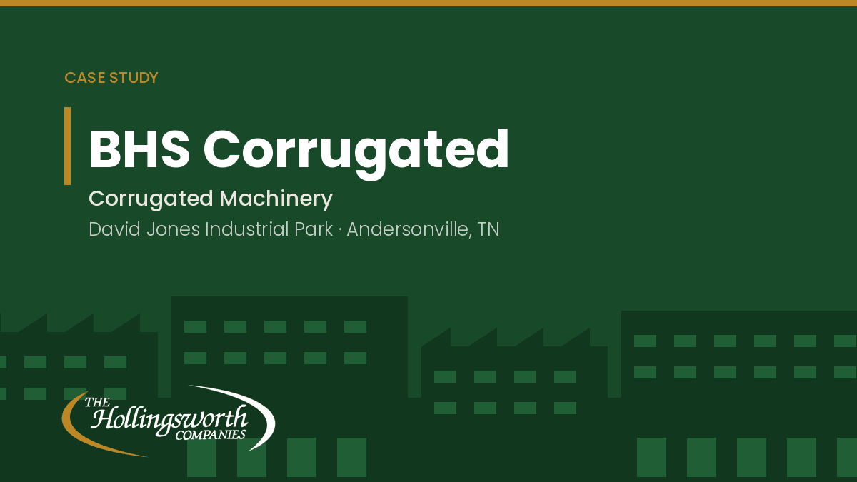 BHS Corrugated case study cover: corrugated machinery, David Jones Industrial Park, Andersonville, Tennessee