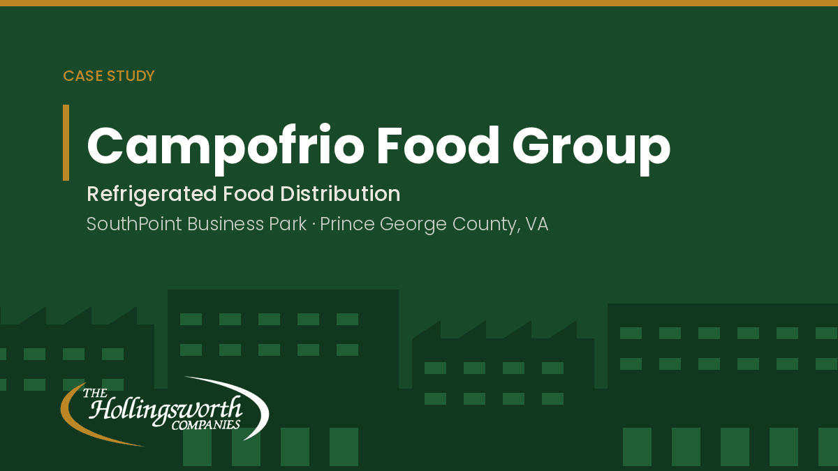 Campofrio Food Group case study cover: refrigerated food distribution, SouthPoint Business Park, Prince George County, Virginia