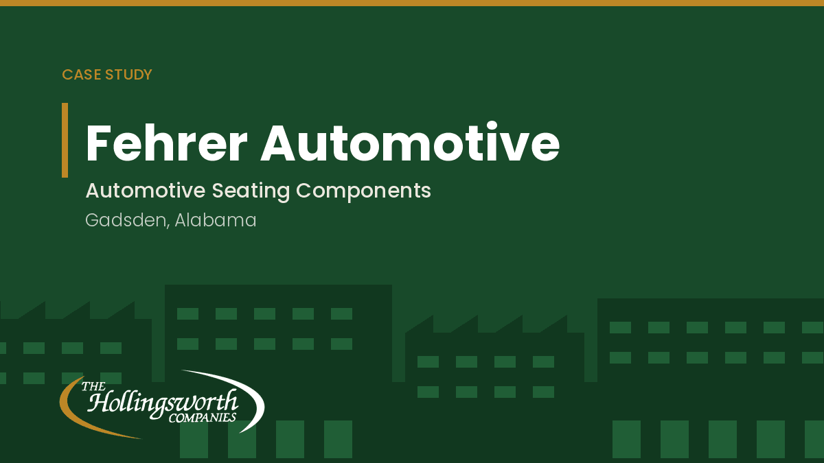 Fehrer Automotive case study cover: automotive seating components, Gadsden, Alabama