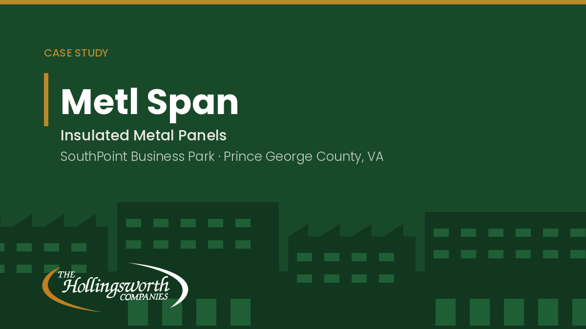 Metl Span case study cover: insulated metal panels, SouthPoint Business Park, Prince George County, VA