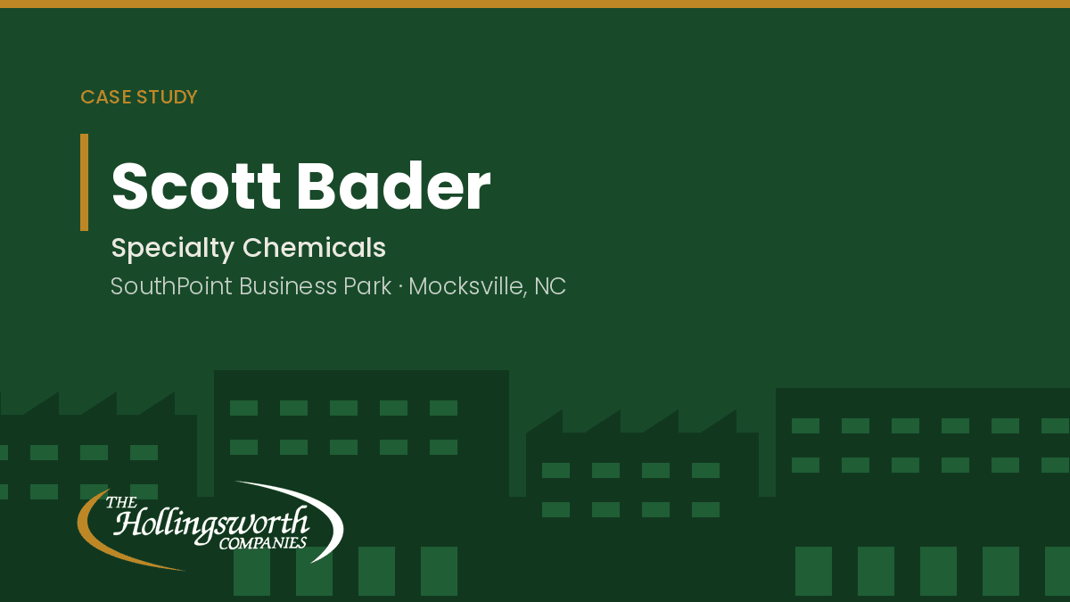 Scott Bader case study cover: specialty chemicals, SouthPoint Business Park, Mocksville, North Carolina