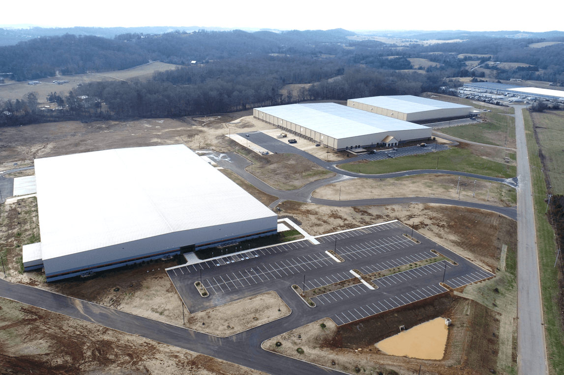 Aerial view of Huntington Business Park industrial business park in Loudon, TN
